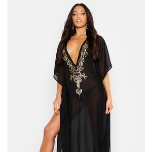 Embellished Black Kaftan